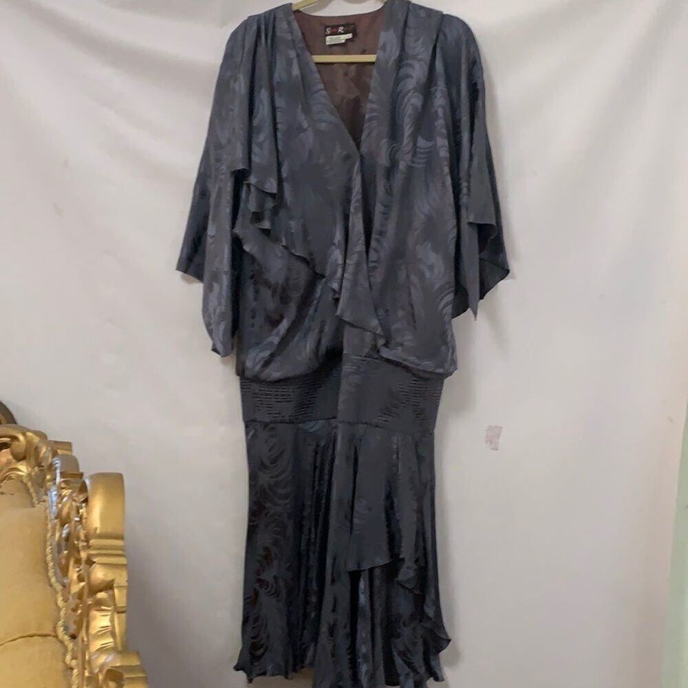 VINTAGE SAINT ROMEI 100% SILK EVENING HOLIDAY DRESS SIZE 12